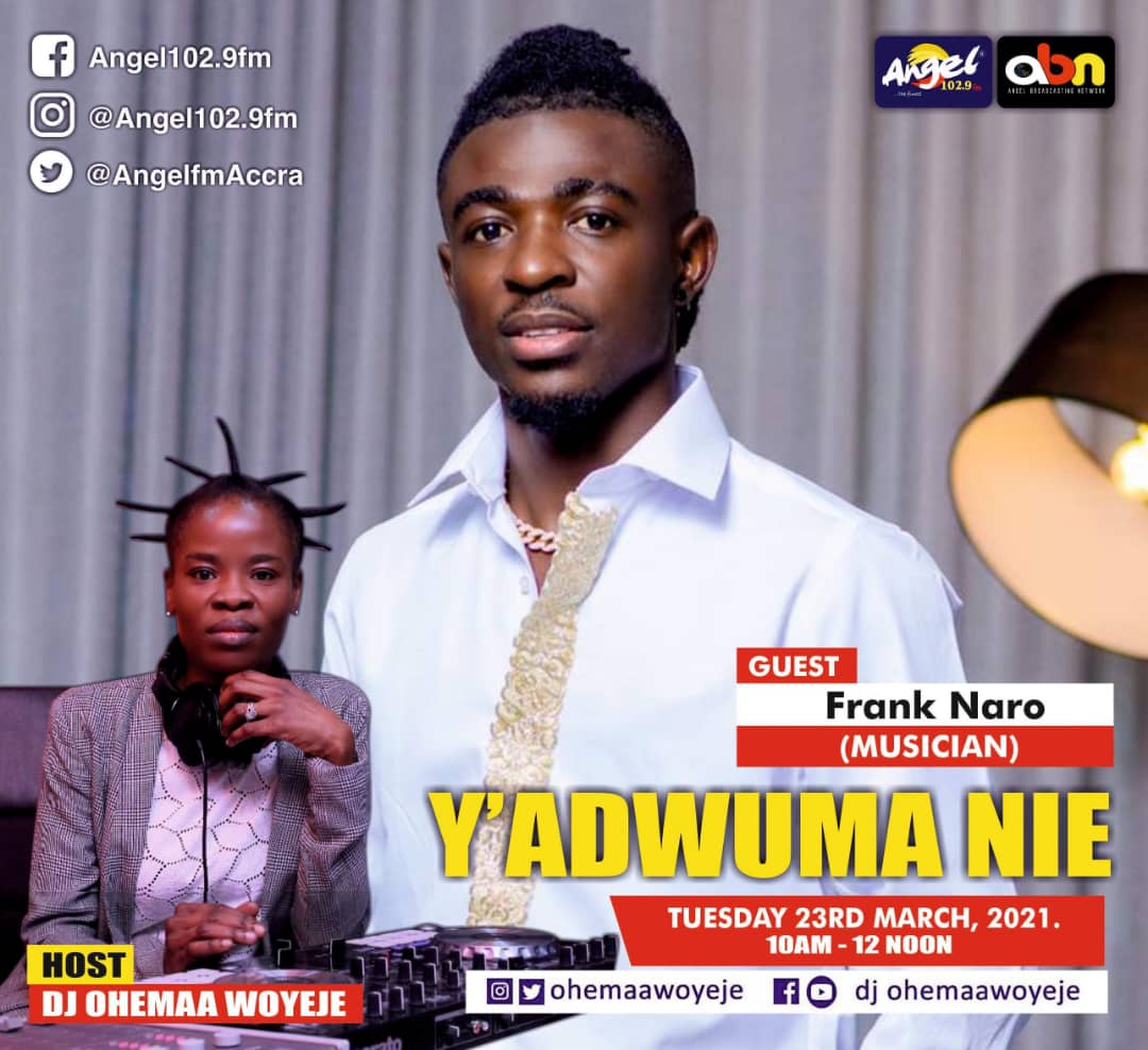 woyejeupdates's tweet photo. @oboyfranknaro3 is the guest today on @Angel1029_fm #Yadwumanie today with @ohemaawoyeje at #10am sharp ..🔥 #AdjoaRasta #Franknero #JungleHunt #TeamWoyeje #yadwumanie #Angelfm 🔥🔥🤩😍 https://t.co/ZvWJspYpfT