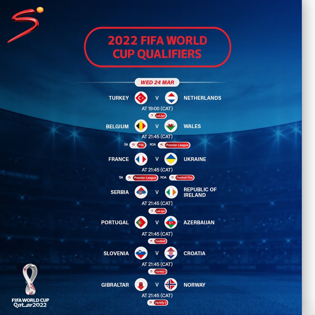 SuperSport 🏆 on X: "The first round of FIFA World Cup qualifiers in Europe  gets underway tonight with Netherlands, Portugal, Belgium and France all in  action. https://t.co/xDYEO66u5d" / X
