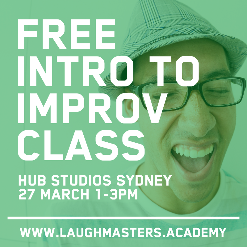 laughmasters's tweet photo. BOOK NOW. Get out of the house and out of your comfort zone. Book now at https://t.co/Fy9pz6MMlC #free #improv class this weekend. Sat. 27 March in Sydney. https://t.co/ABtBy1dc6t