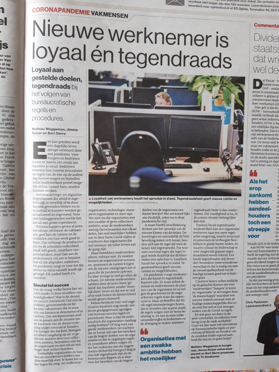 derkrunhaar's tweet photo. Geef vakmensen de ruimte. Loyaal aan het doel en tegendraads over de manier waarop. https://t.co/dFCBaqUKnx