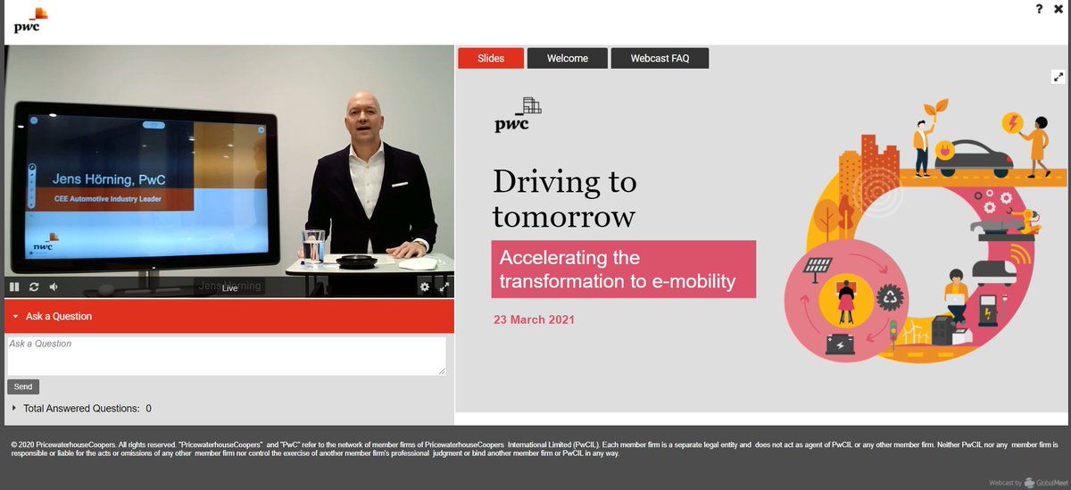 PwCCEE's tweet photo. “One challenge towards e-mobility will be in the battery segment and software connectivity segments: The challenge to scale it up to be competitive and attractive from a price perspective" - PwC CEE Automotive Industry Leader Jens Horning during out #DrivingToTomorrow webcast. https://t.co/i5skQO3a8j