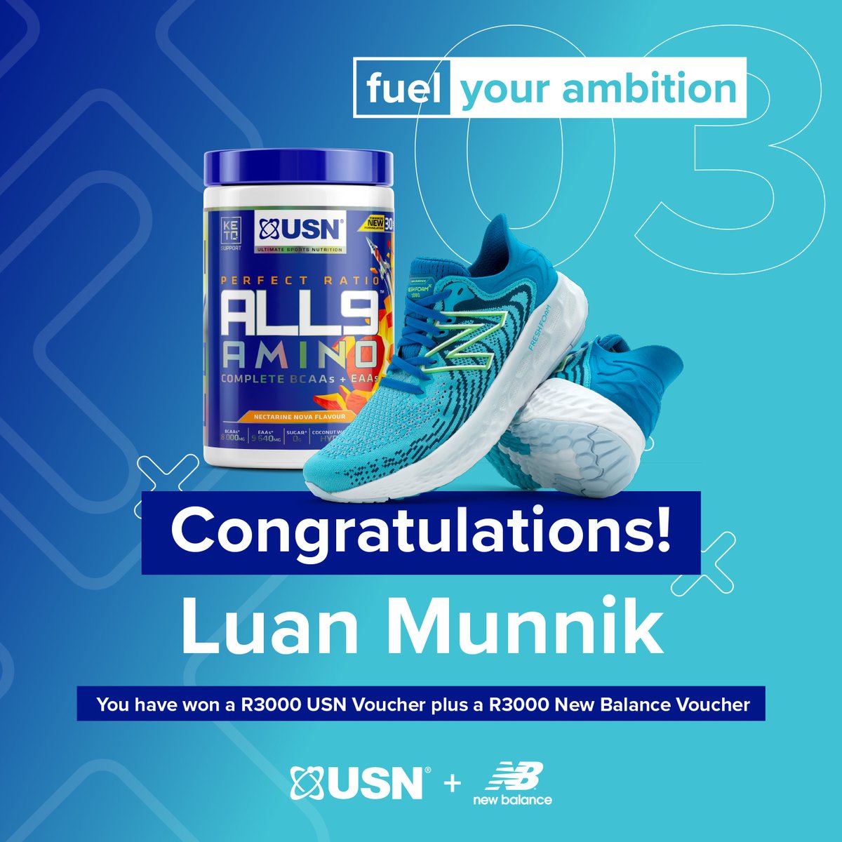 USNSA's tweet photo. And our Week 3 Winner is: Luan Munnik
Be sure to enter this weekโs competition for your chance to win.
#winwithusn #newbalance https://t.co/wMTsHztL2z