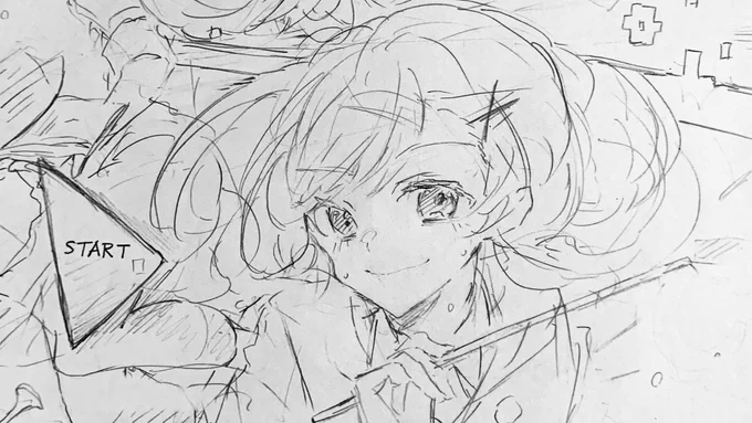 文化祭絵進行中 