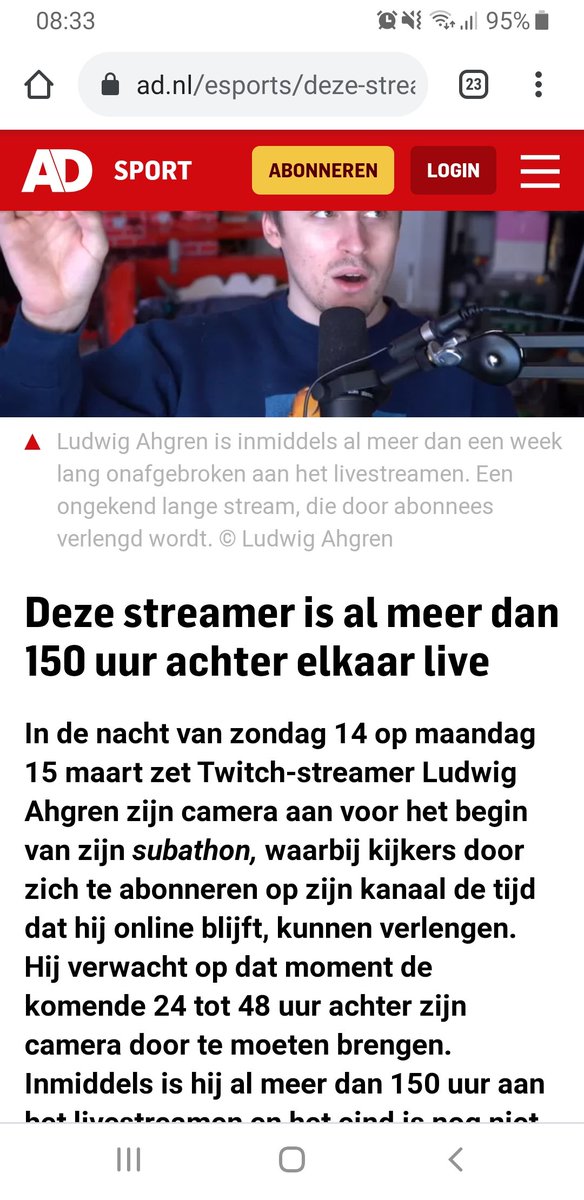 caspergaming9's tweet photo. @LudwigAhgren you are news in the Netherlands https://t.co/KlFTnFuTeO