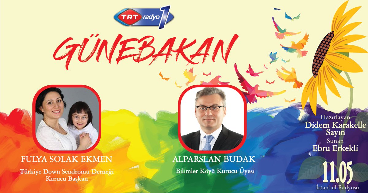 TRTRadyo1's tweet photo. Down Sendromu Farkındalık Günü üzerine Türkiye Down Sendromu Derneği Kurucu Başkan ve Genel Sekreter Fulya Ekmen,
Bilime meraklılar için Bilimler Köyü’yle, Bilimler Derneği Kurucu Yönetim Kurulu Üyesi Alparslan Budak var.
@downturkiye @BilimlerKoyu https://t.co/2Uew2fEDWL