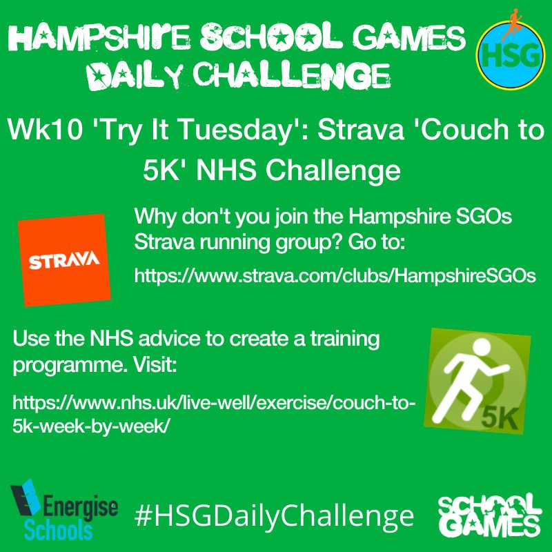Perfect weather today to get outside and log a run/walk/cycle on Strava! Don't forget to join our Strava group! #HSGDailyChallenge @EnergiseSchools @YourSchoolGames