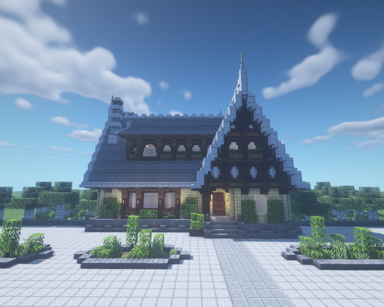 Yamacraft 息抜き建築part5 ペンション的な建物 装飾がワンパターンなのはご了承 Minecraft Minecraft建築コミュ マイクラ バニラ建築学部 影mod マインクラフト T Co Rn7qdgkt00 Twitter