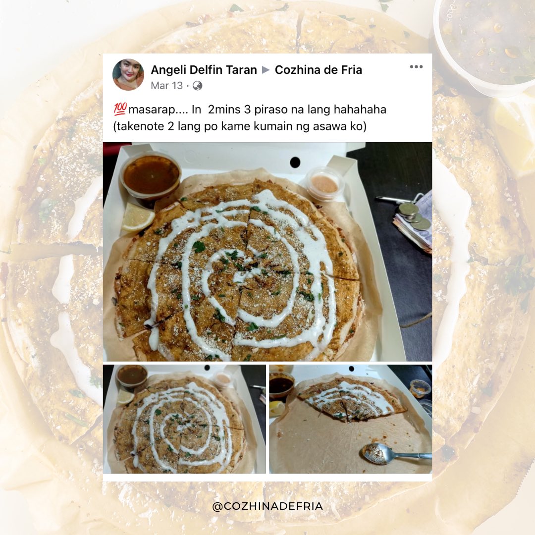 CozhinadeFria's tweet photo. Some of the good reviews from our customers! ⭐️ Thank you so much! 😍
#cozhinadefria #burrito #chickenburrito #chicken #mexican #food #foodporn #foodstagram #foodie #wheretoeatph #wheretoeatincavite #imusbased #cavitebased #cavitebasedph #tarasasouth https://t.co/RgKaBw9UJk