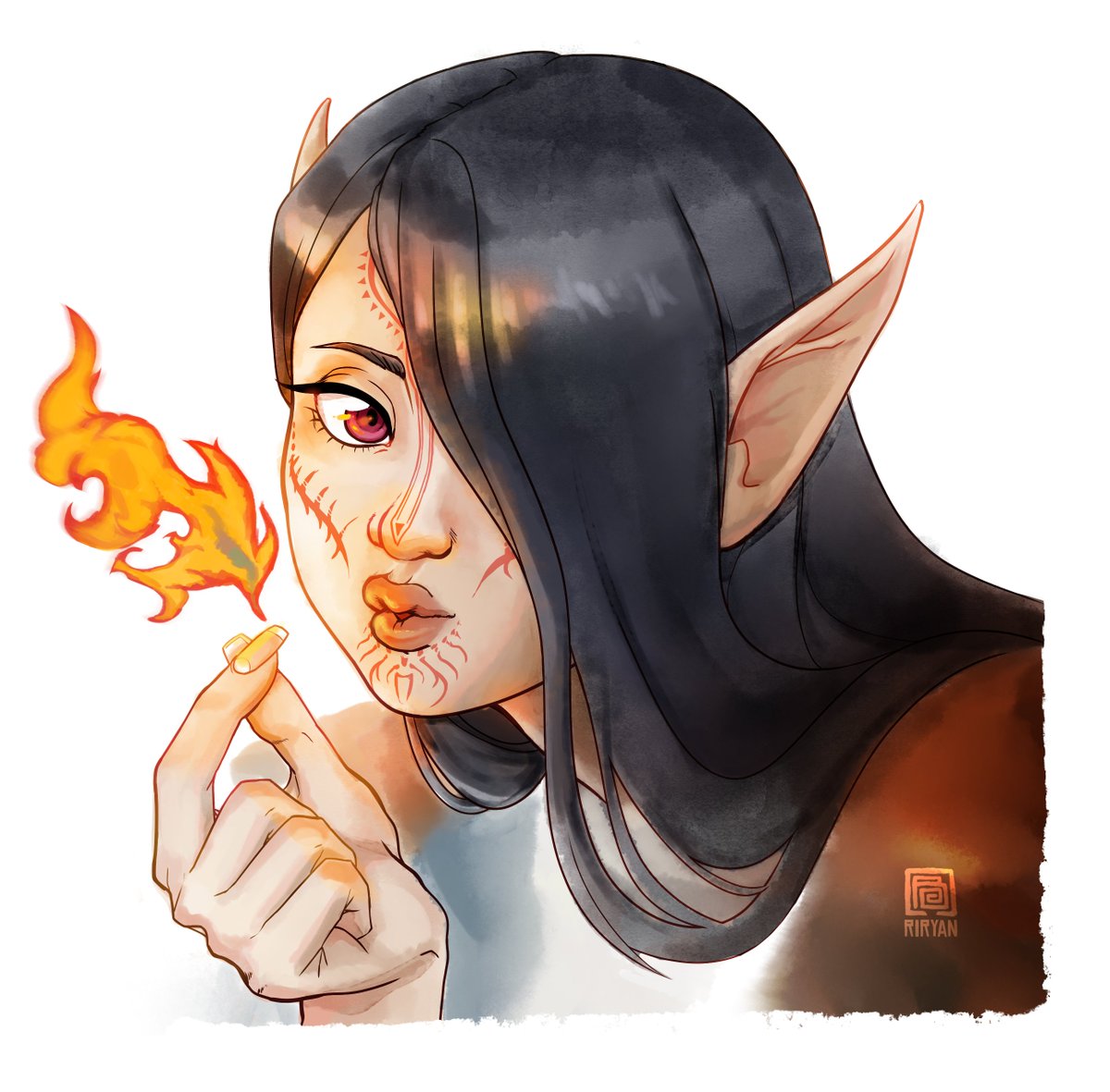 riryan_art's tweet photo. Happy belated brithday to my actual besto waifu ever @nabidott ♥ She's the light at the end of my tunnel.

This is her Dragon Age Inquisition Character Lumi, the fire mage.

en fin, que los cumplas fewis :3c ily https://t.co/7hzOczaW2Y