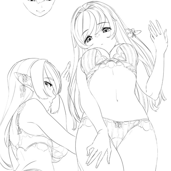 線画修正しながらちまちま(`、3_ヽ)_ 