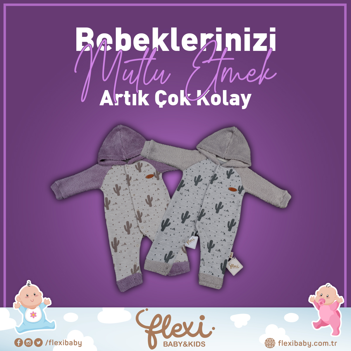 Mutlu bebekler, Flexi'yi tercih eder.
#bebekgiyim #zıbın #tulum #bebektakımları #bebekelbisesidikimi