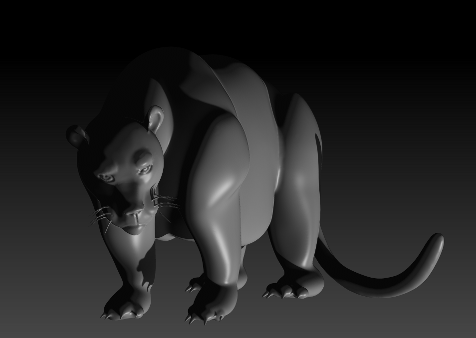 Ashbashowo's tweet photo. Just wanted to share what I do In class and the latest project that I did. So this is a Hybrid of A Black panther and a Panda were not allowed to color it for some reason which I would like to do. #zbrush #work #BlackPanther #panda #hybrid #Bordem https://t.co/qw3FPldafc