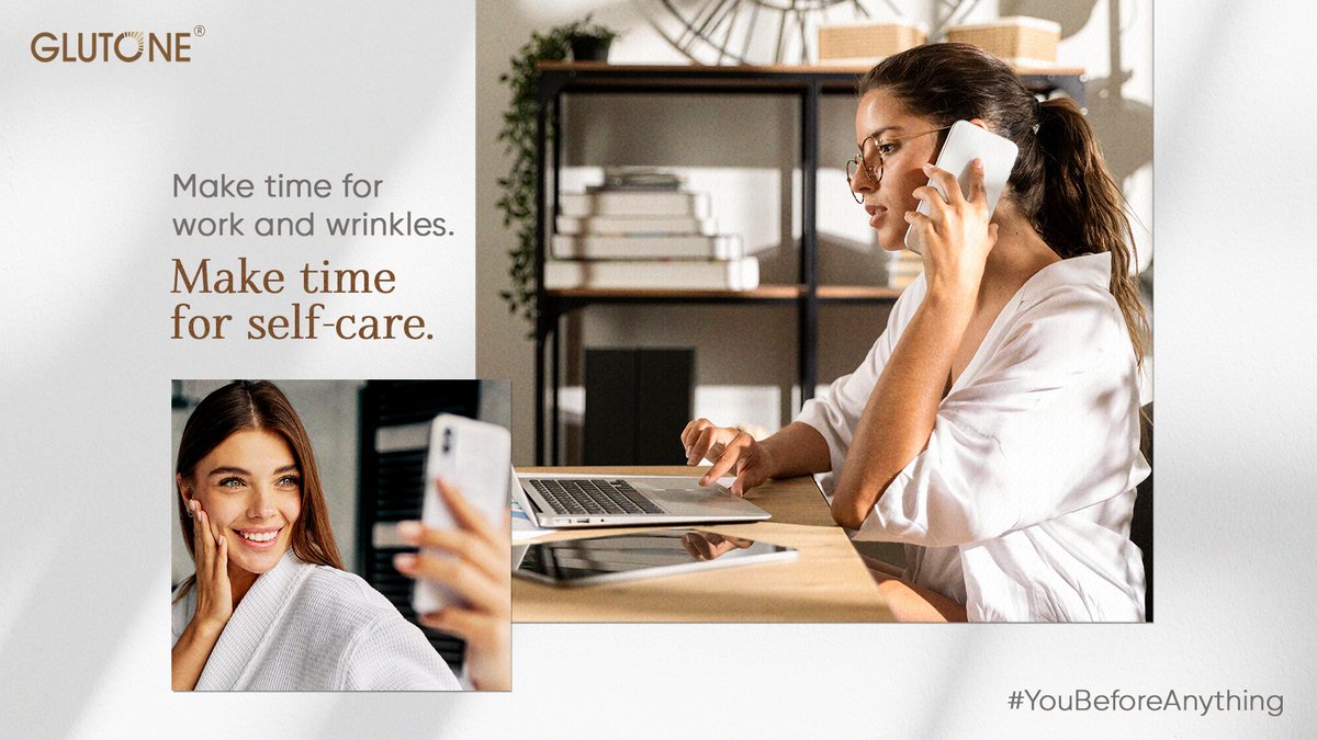 Glutone_India's tweet photo. Myth:
Tiring workload causes tired skin
Fact:
When you take care of yourself, nothing tires your skin! Putting #YouBeforeAnything is refreshing!
#Glutone #SelfCare #Glutone1000 #GlowingSkin #SkinCare #PersonalCare #BeautifulSkinCare #GlutoneFacewash #GlutoneSerum #GlutoneC https://t.co/FxaBsqneIe