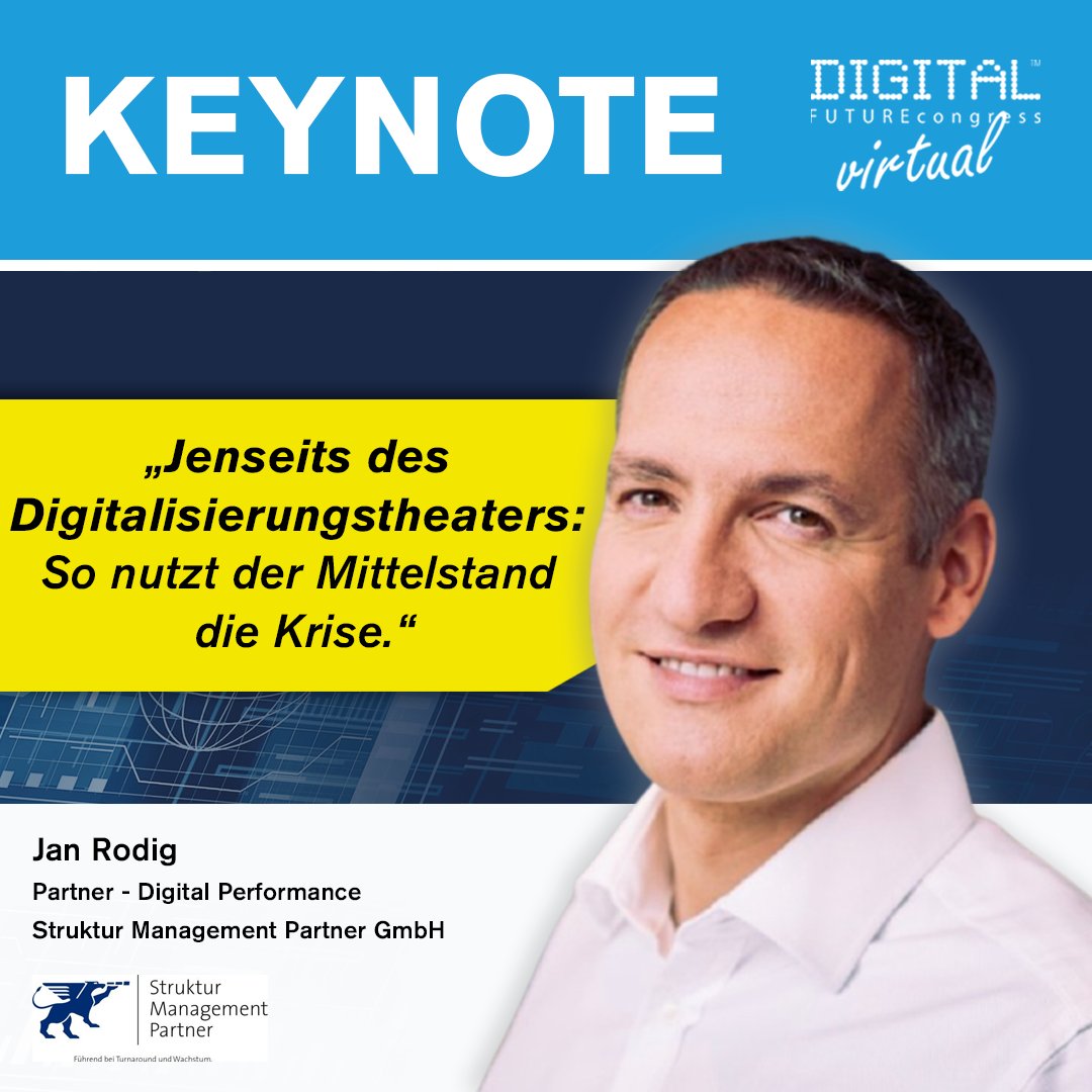 sve_on_x's tweet photo. Gleich erwartet Euch dieses Keynote Highlight 💥
Um 09:05 Uhr startet die #Keynote von Jan Rodig (Partner Digital Performance, Struktur Management Partner GmbH).
Bis gleich auf der Plattform!
#digitalisierung #mittelstand #keynote #dfcvirtual https://t.co/MpPlT1ZsNR