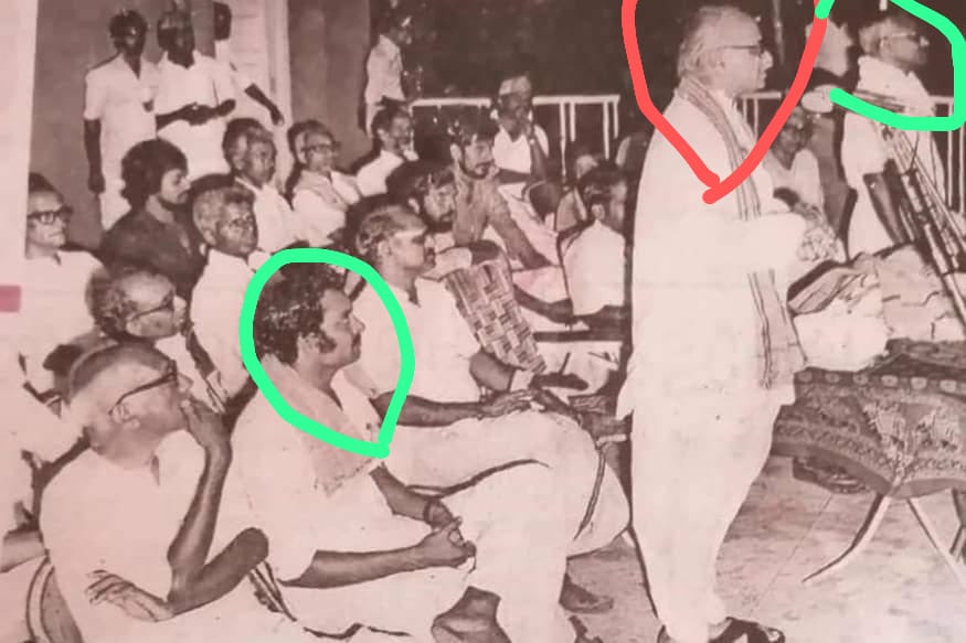 edacheriel's tweet photo. 977 മാര്‍ച്ച് 3 ന് സിപിഎം സഥാനാര്‍ഥിയായിരുന്നു ടി ശിവദാസമേനോന്റെ തെരഞ്ഞെടുപ്പ്  കണ്‍വെന്‍ഷന്‍ പാലക്കാട് ഗൗഡർ തീയറ്ററിൽ എല്‍ കെ അദ്വാനി ഉദ്ഘാടനം ചെയ്യുന്നതിന്റെ ചിത്രം  അദ്വാനിയുടെ പ്രസംഗം തര്‍ജ്ജമ ചെയ്യുന്ന ഒ രാജഗോപാലും (നേമം എംഎല്‍എ) ചിത്രത്തിലുണ്ട്. https://t.co/tRK065nSzt