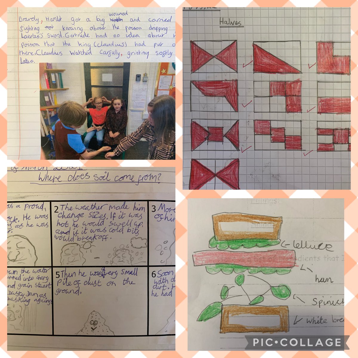 BranfilPrimary's tweet photo. Last week saw Year 3 explore Shakespeare’s Hamlet, create a storyboard in science for soil, investigate fraction flags and plan our own healthy sandwiches! Busy busy! #BranfilValues #BVUnderstanding https://t.co/z3w1pJZP77