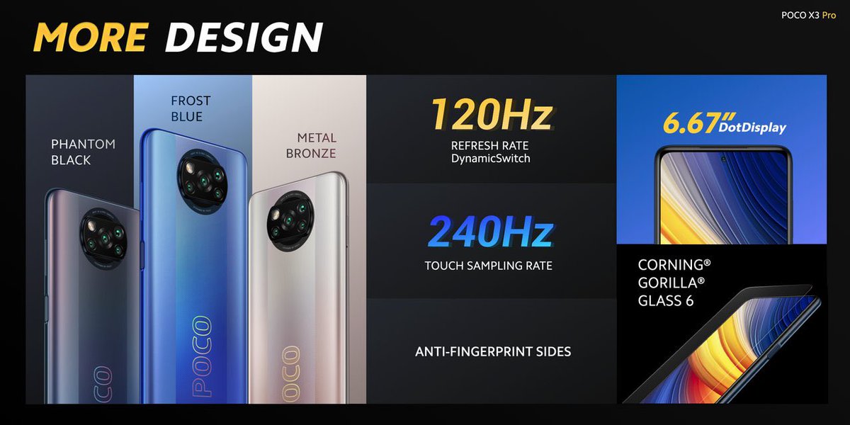 techaedgar's tweet photo. Xiaomi launched new Poco X3 Pro with Snapdragon 860 SoC, 120Hz display and more..
Indian price could be under ₹20,000
#POCOX3Pro #Poco 

In-detailed Specifications:
https://t.co/MjknsTDuiZ https://t.co/bDvwsxnKG7