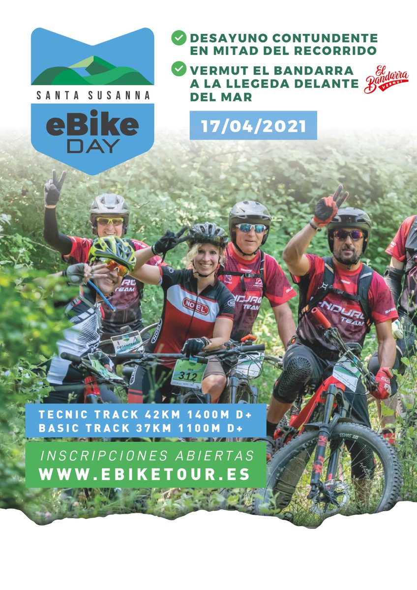 VisitStaSusanna's tweet photo. El proper 17 d’abril celebrem el primer #ebikeday a #SantaSusanna! 🚴✨
Un dia fascinant per descobrir el meravellós entorn del nostre poble de la millor manera possible!🙌💫
Per a més informació i inscripcions: (link a la bio.)
https://t.co/gB4AfekQod
#VisitSantaSusanna https://t.co/2ruMxIWn6j