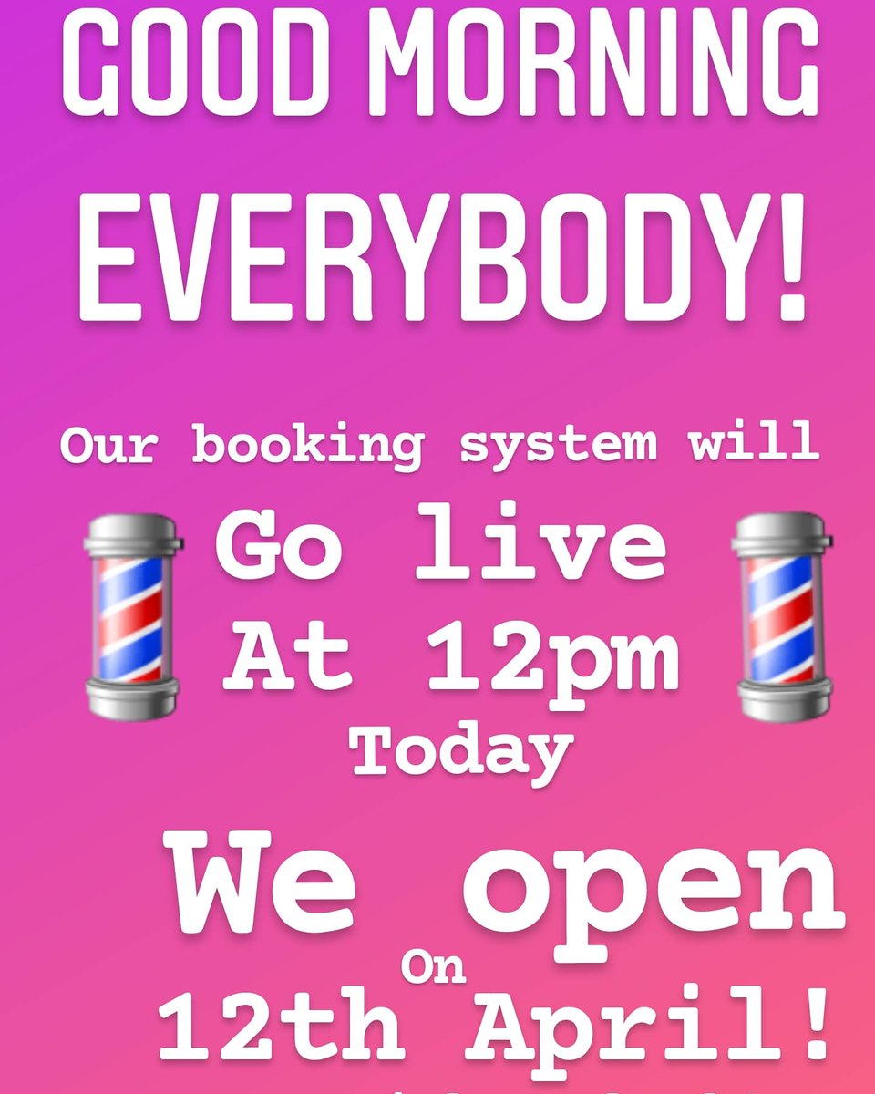 No9MensHair's tweet photo. We have been waiting for this day lol for a while now.! Book from today at 12 lunch for the 12th April onwards.. #Nottingham #nottinghamstudents #nottinghambarbers https://t.co/BdXgeMENSq