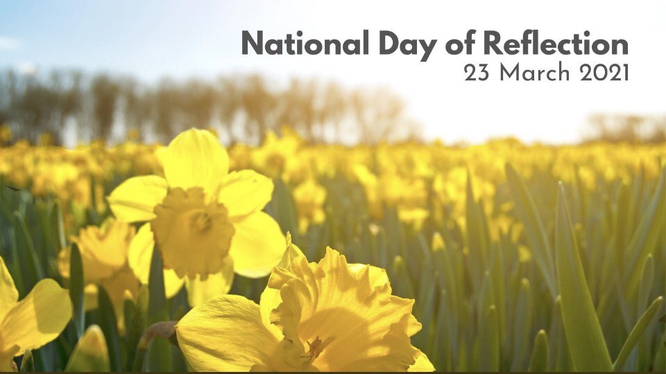 Today is the day we remember our loved ones, family &amp; friends &amp; people we couldn’t pay our respects to because of the pandemic. There will be a one minute silence at noon to remember those who have lost their lives 🌼 <a href="/mariecurieuk/">Marie Curie</a> 
 #nationaldayofreflection