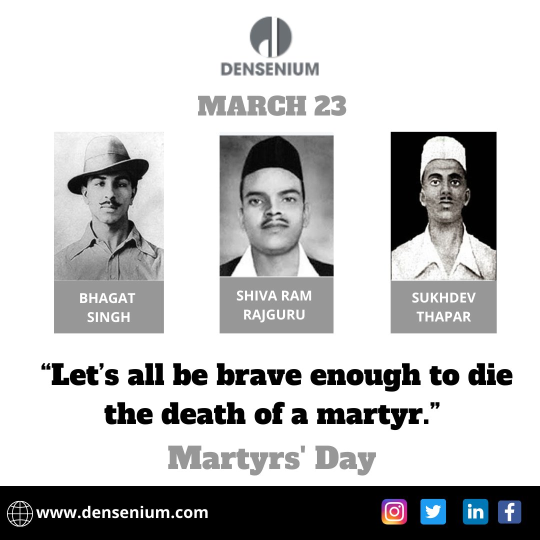 densenium's tweet photo. We salute the martyrdom of those who lost their lives defending our nation.

#Densenium #ShaheedDiwas #bhagatsingh #sukhdev #rajyaguru #india #VandeMataram #शहीदीदिवस  #शहीद_दिवस #भगतसिंग #सुखदेव #राजगुरु #MartyrsDay #India #freedom #movement #Shivaram #Rajguru #Sukhdev #Thapar https://t.co/qBBaj9k53I