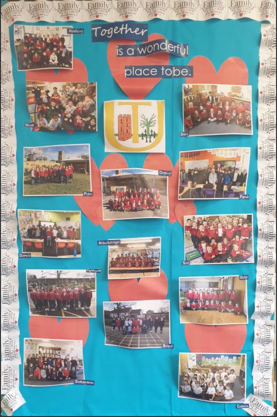 UrsulaTaylorSch's tweet photo. This half term we have been celebrating the value of community, being back together and sharing special times as a whole school. We live our strapline, 'Living God's Love, Together We Flourish' #Happyplacetobe https://t.co/EnYbHbLs98