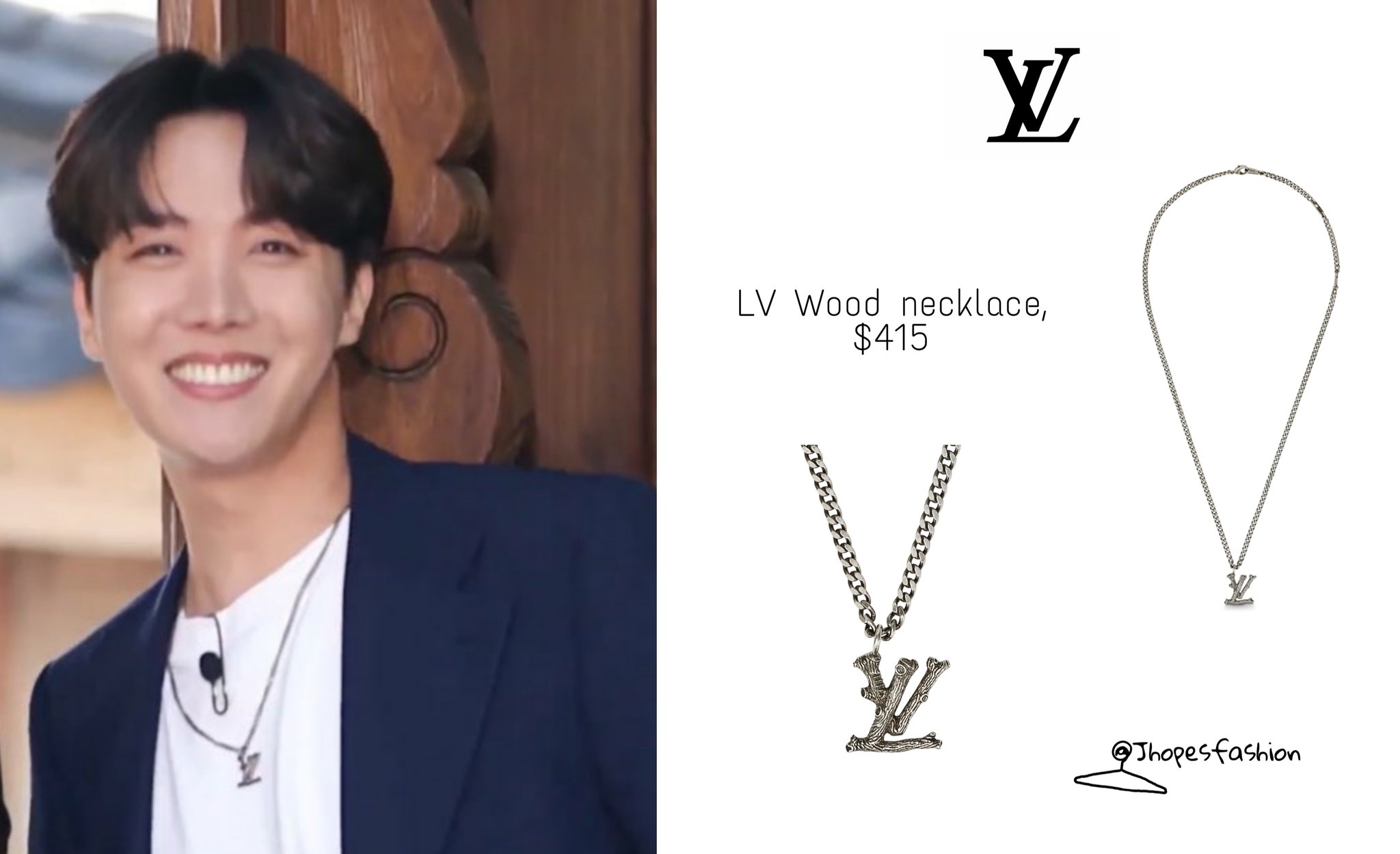 X 上的 j-hope's closet (rest)：「Hoseok's Louis Vuitton necklace
