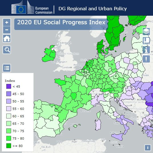 orkestra's tweet photo. Las regiones que son parte del espacio transfronterizo Nueva Aquitania-Euskadi-Navarra se sitúan en el 1ºcuartil del #EUSPI, el Índice Regional de Progreso Social de la UE que mide el desarrollo social y la calidad de vida más allá del progreso económico ℹ️https://t.co/GwxIO5w0ha https://t.co/R5fG1E8c4x