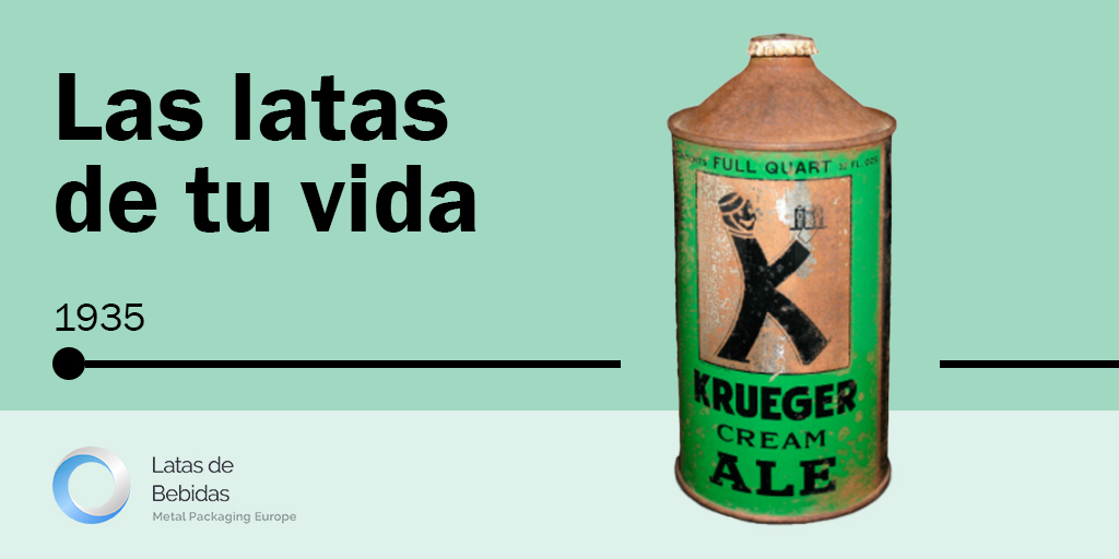 LatasdeBebidas's tweet image. #SabíasQue la primera lata de cerveza comercial estaba fabricada en acero y venía en dos formatos: tapa plana y cone-top, con tapón de corona. 
#Historia #HistoriaDeLaLata