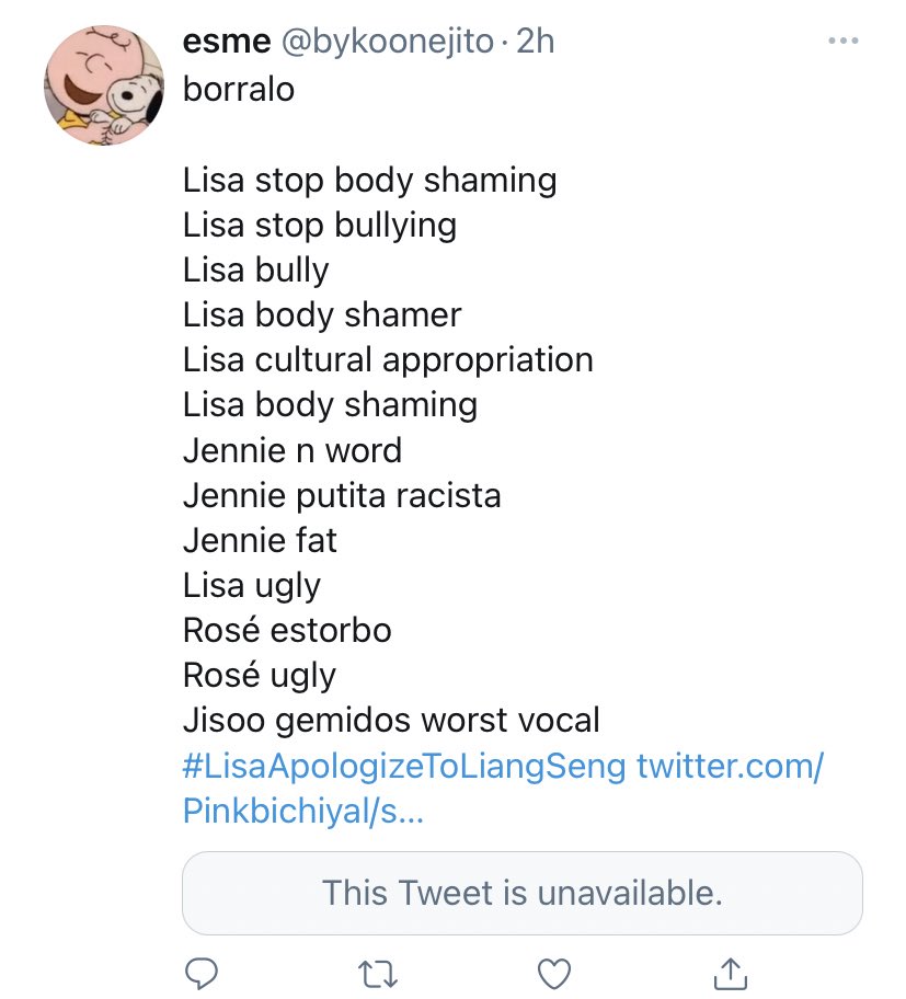 rose_protection's tweet photo. 🚨 REPORT | BLOCK🚨 

- @/bykoonejito
https://t.co/MEmt6fsMuP

They’re trying to ruin the searches of ROSÉ, JISOO, JENNIE and LISA.

🚨Report the account as 
- disrespectful/Offensive
- targetted harassment

 ❌Do not engage https://t.co/nfNpWnlq28