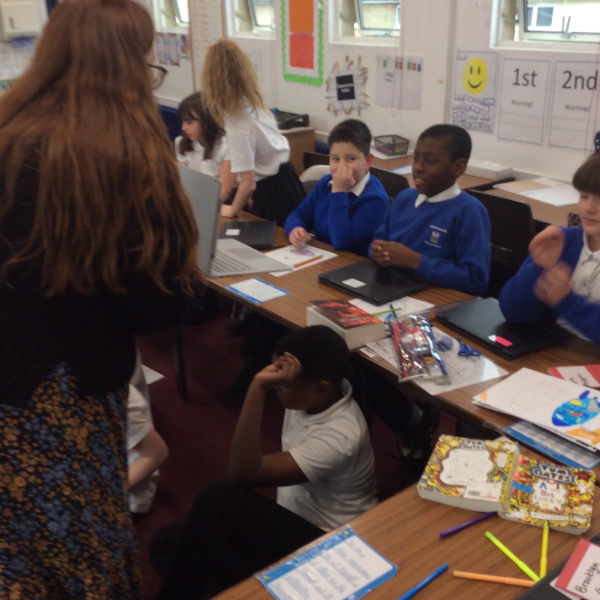 MowmacreHill's tweet photo. Year 5 had a ootz (great) live Q&amp;A session with Dr. Diane Davies (@mayaarchaeo) all about the Maya. She was very impressed with the knowledge of year 5! Thank you so much for chatting with us, Dr. Diane! #5OB #5CB #SecretsOfTheMaya #Ootz https://t.co/Y3iJXRSJg7