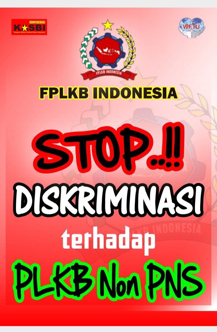 Belasan tahun ribuan Petugas Lapangan Keluarga Berencana (PLKB) tak ada kejelasan status kerja, dan gaji masih di bawah UMK. 

Stop Diskriminasi terhadap PLKB!

PLKB berhak menjadi PNS!

<a href="/KasbiIndo/">KASBI_Indonesia</a> <a href="/KomnasPerempuan/">Komnas Perempuan</a> <a href="/BidanPTTBersatu/">FORBIDES Indonesia</a> <a href="/HumasBKKBN/">BKKBN</a> <a href="/KSPgoid/">Kantor Staf Presiden</a> <a href="/Kemendagri_RI/">KEMENDAGRI</a> <a href="/AndiePeci/">Andie Peci</a>