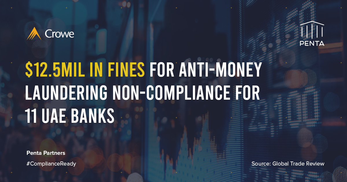 PentaCH's tweet photo. UAE’s Central Bank is subduing illegal financial flows &amp; enforcing #fines for inadequate anti-money laundering procedures. Our partners at Crowe have the know-how to help optimise #AML while https://t.co/fm7kvOdS5A keeps your IT at peak performance with built-in compliance. https://t.co/kpTbUSMqb9