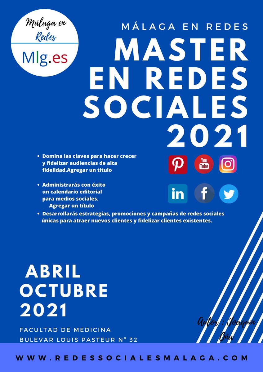 CursoJoaquin's tweet photo. @AngelCustoRedes , aquí va mi anuncio del curso "Uso de Herramientas de Redes Sociales",@malagaredes https://t.co/ll95ksL54q