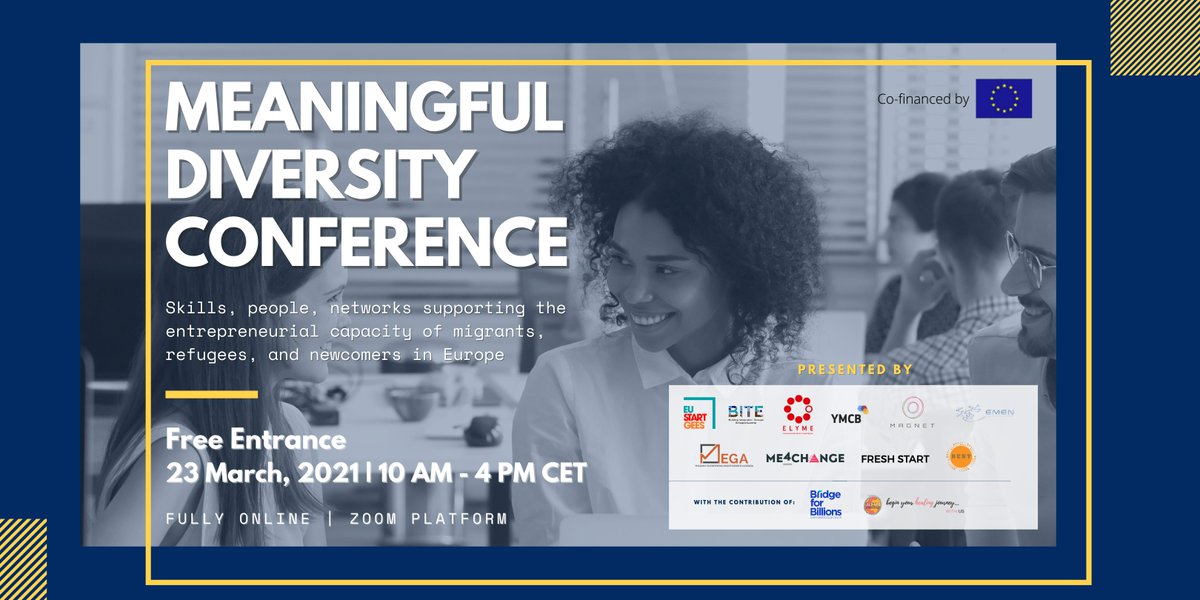 Are you ready for our Meaningful Diversity Conference today? Starting at 10 AM, we will share with you the results of the programme support migrapreneurs, inspiring stories and knowledgeable speech🤩 Join us here bit.ly/38XUkAR #migrationEU #MigrantEntrepreneurs