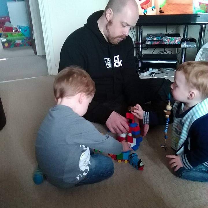 My little boys playing with their first lego duplo set a few years ago
