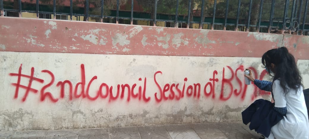BsacPanjgur's tweet photo. بلوچ اسٹوڈنٹس ایکشن کمیٹی شال زون کی جانب سے شال کے مین بازار اور مختلف عوامی مقامات پر تنظیم کے دوسرے مرکزی کونسل سیشن کے حوالے سے وال چاکنگ کیا گیا۔
#2ndCouncilSessionOfBSAC https://t.co/9sShre1tgH https://t.co/zckS7eL8U7