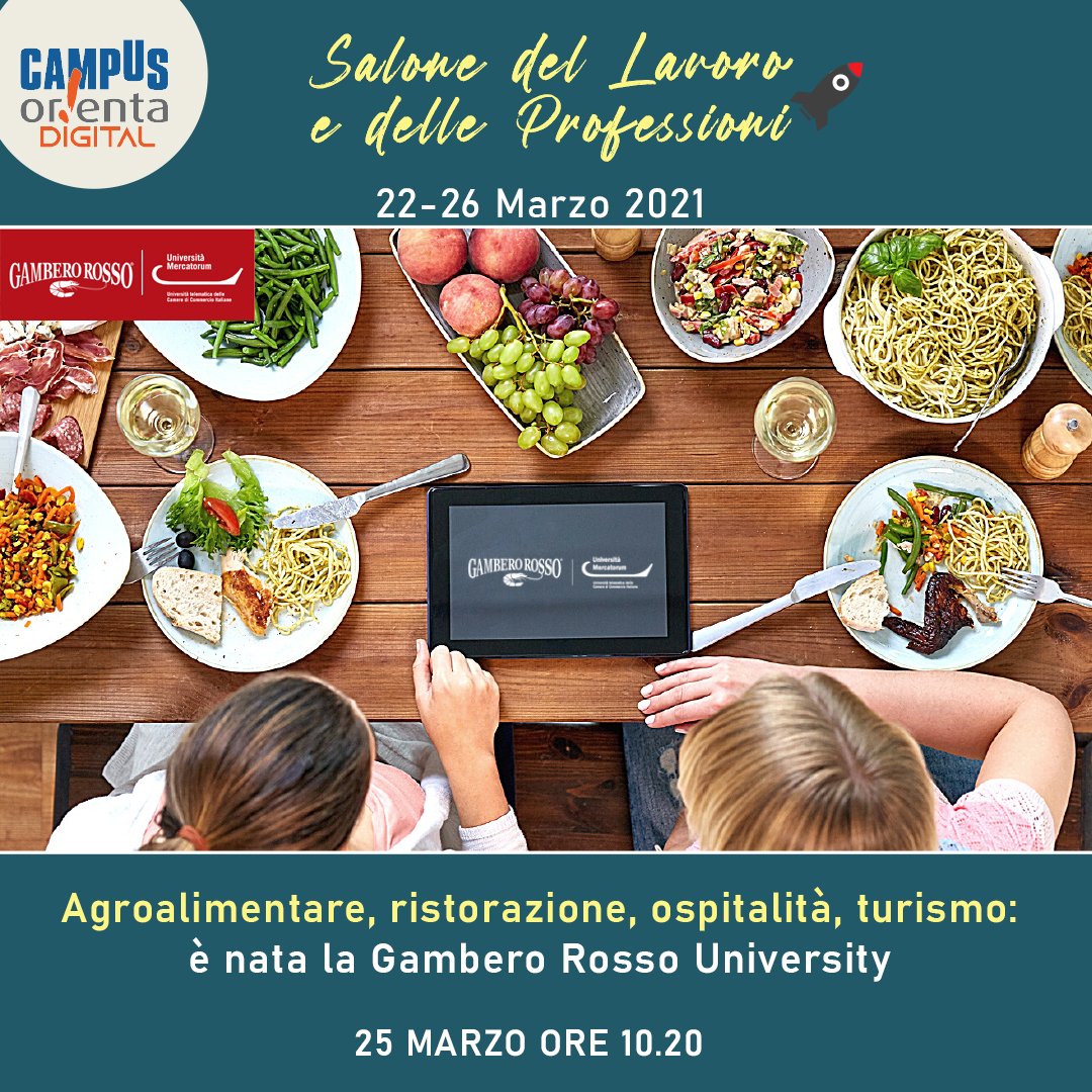 Evento speciale di presentazione della #GamberoRossoUniversity al <a href="/SaloneStudente/">SalonedelloStudente</a> , Giovedì 25 Marzo 2021 alle ore 10:20.

Per seguire l'evento ➡ bit.ly/3vQCn14