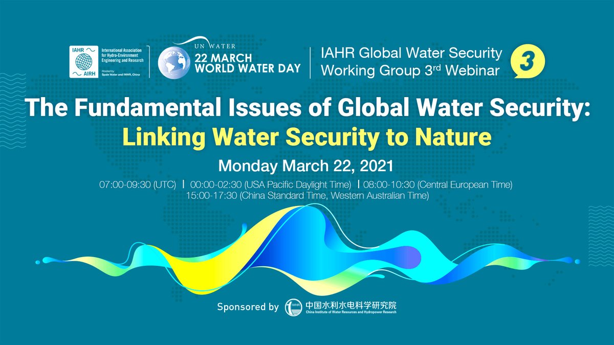IAHR's tweet photo. Did you miss the #IAHR #WorldWaterDay special webinar on 'The Fundamental Issues of Global #WaterSecurity: Linking #Water Security to Nature?' Don’t worry! You can now catch up with the replay!
https://t.co/O17k9mPLK7
#IAHRevents #water2me #valuingwater #22March #SDG6 https://t.co/MotGki7EpX