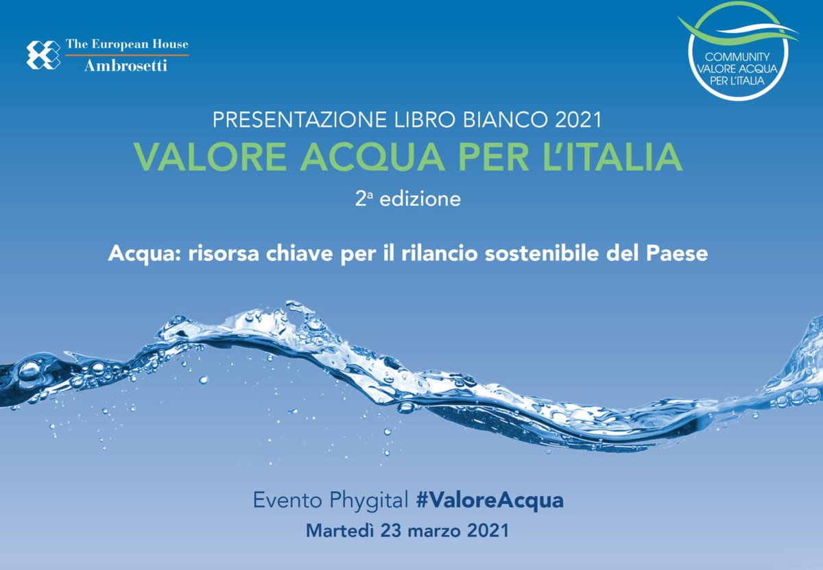 Oggi partecipiamo all'evento di presentazione del Libro Bianco dell'#Acqua di @Ambrosetti_ : SIT è partner della community #ValoreAcqua per l'Italia. 

#water #watermeters #smartmetering #transizioneenergetica #risorsenaturali #climatechange #sostenibilità #sustainability