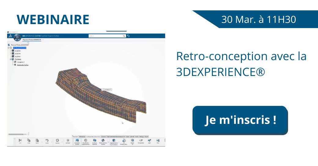 KeonysPLM's tweet image. Dans le processus de retro conception, les outils de la #3DEXPERIENCE® vous permettent de gérer les nuages de point et de #modéliser rapidement vos pièces scannées. Rdv le 30 mars pour notre #webinaire. #simulation #simulia attendee.gotowebinar.com/register/27640…
