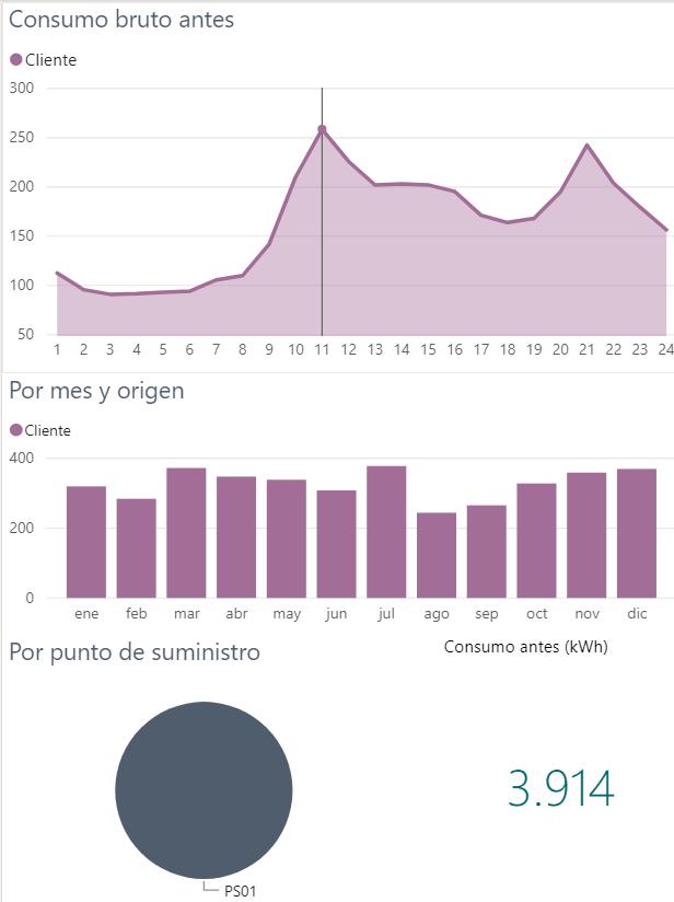 La familia de Óscar vive en un pueblo de Madrid y están pensando en ponerse paneles solares para ahorrar en la factura de la luz. Parte de un consumo muy próximo a la media nacional, con dos puntas, una por la mañana y otra por la noche y un reparto bastante homogéneo entre meses