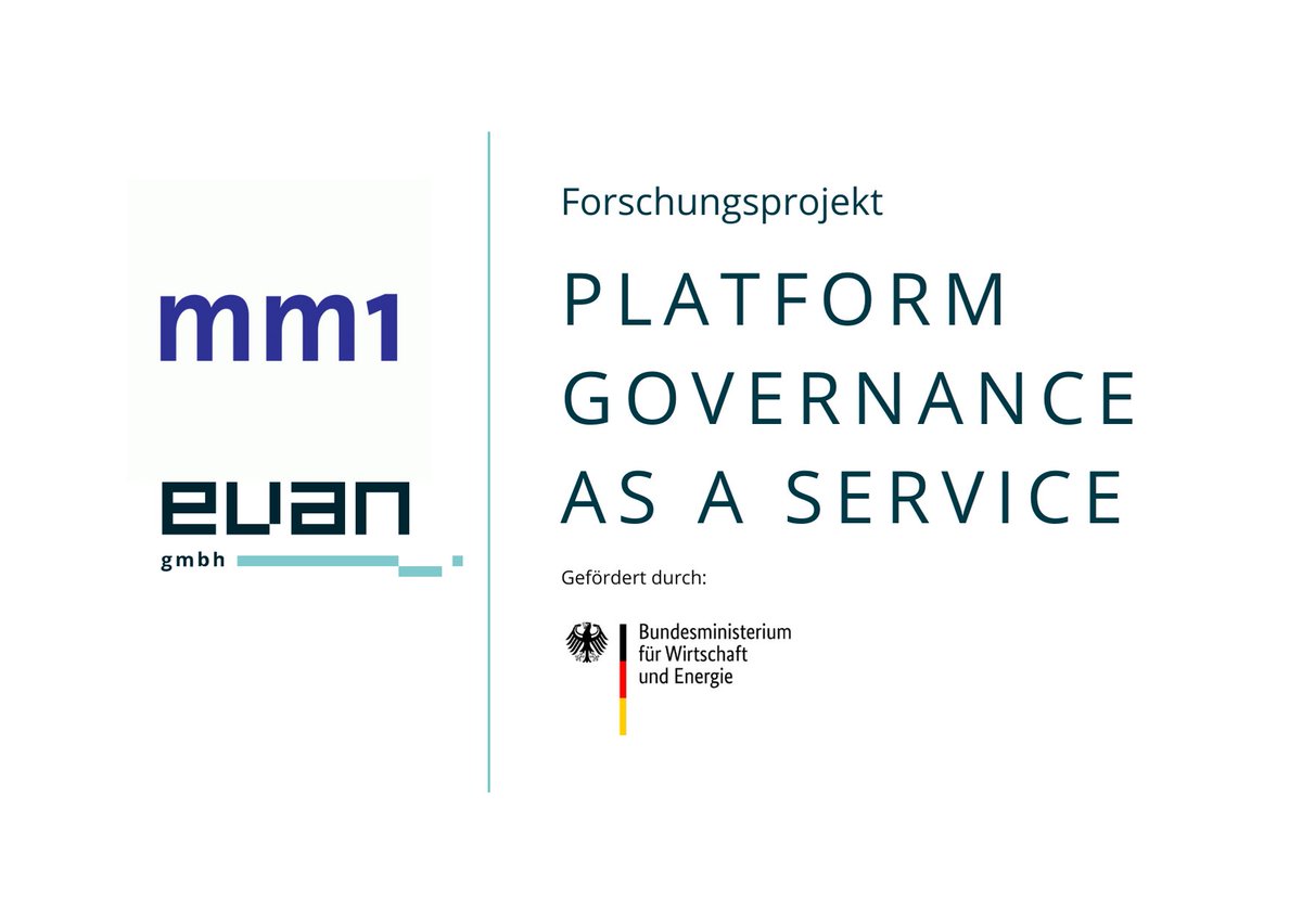 Seit Feb '21 arbeiten wir mit #mm1 am vom @BMWi_Bund geförderten #Forschungsprojekt zum Thema PGaaS. Hierbei untersucht das Team welche organisatorischen Bedarfe u.a. Verbände und Cluster durch ein #dezentrales #Plattformgovernance-System realisiert werden können. Stay tunded!