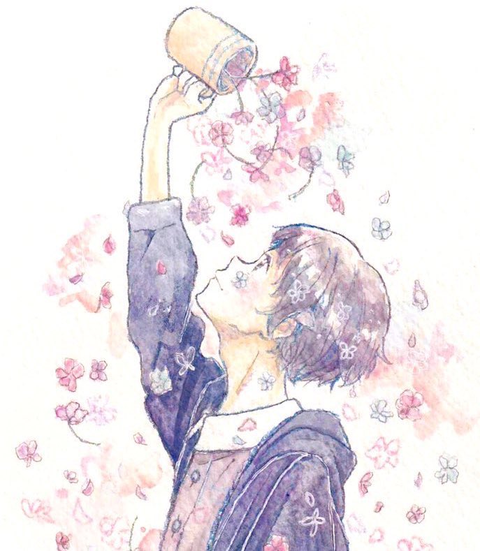 「#横顔載せたらブァーって拡散されてフォローがいっぱい来るって聞いた 

最近は花」|うさこのイラスト