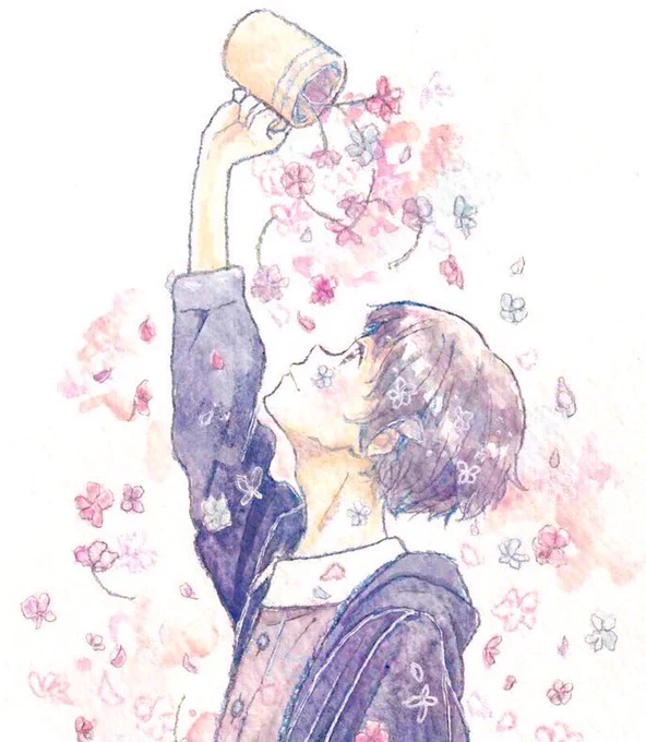 #横顔載せたらブァーって拡散されてフォローがいっぱい来るって聞いた 

最近は花ばかり描いてます☺︎ 