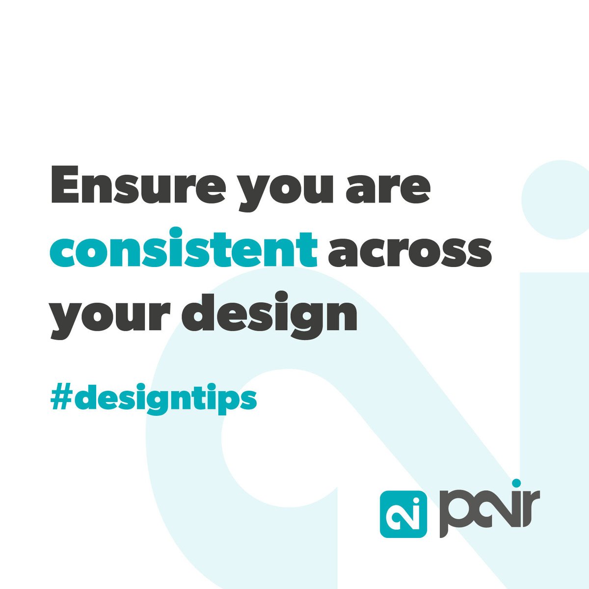 pair_creative's tweet image. Stay consistent in your design. Use a colour palette, choose a typography size and set spacing and positioning rules. If your design is consistent, your audience will engage.

#designtips #graphicdesign #webdesign #websites #designagency #logodesign #cumbria #barrowinfurness