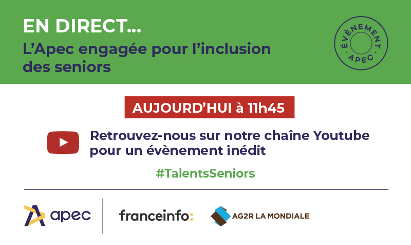 ⏰Retrouvez <a href="/GillesGateau/">Gilles Gateau ⚡</a> <a href="/Apecfr/">Apec.fr</a> pour parler #emploi des #seniors en présence de @CynthiaFleury et <a href="/Guerin_Serge/">Serge Guérin</a>. Débat animé par <a href="/fannyguinochet/">fanny guinochet</a> 
🔴 En LIVE : 
11.45 pour l'édition nationale : lnkd.in/eAfbkwP
13.45 pour l'édition régionale : lnkd.in/e8q4a3y