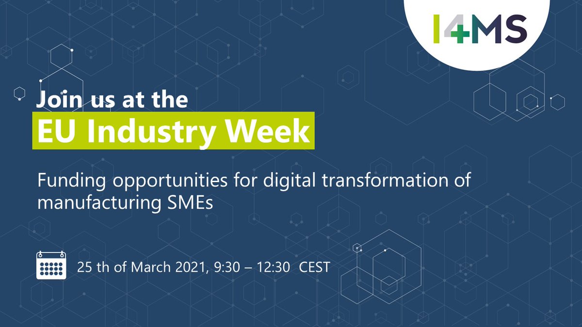 I4MS_Europe's tweet photo. 🚀 This is your chance to find out about the available opportunities and to get practical information on how to benefit from @I4MS_Europe support 

Get to know our participants: @amable_eu @L4MS_EU @CloudiFacturing @Midih  

📅 25/03/21 - 9.30 to 12.30 

https://t.co/WP3JR30XwW https://t.co/pAiZ8Y1eOX