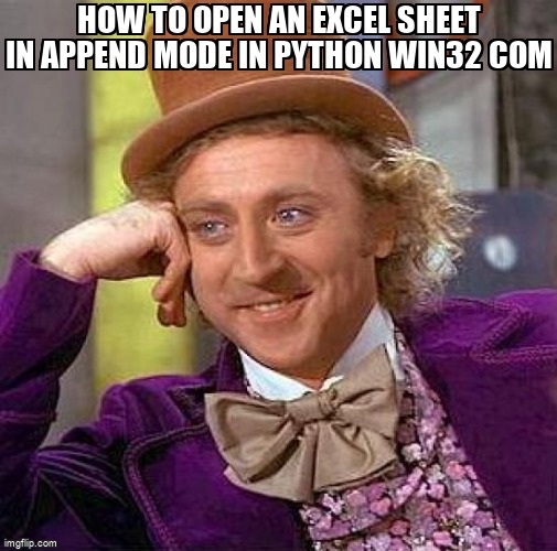 overflow_meme's tweet image. How to open an excel sheet in append mode in python win32 COM stackoverflow.com/questions/6675… #python #win32com #excel