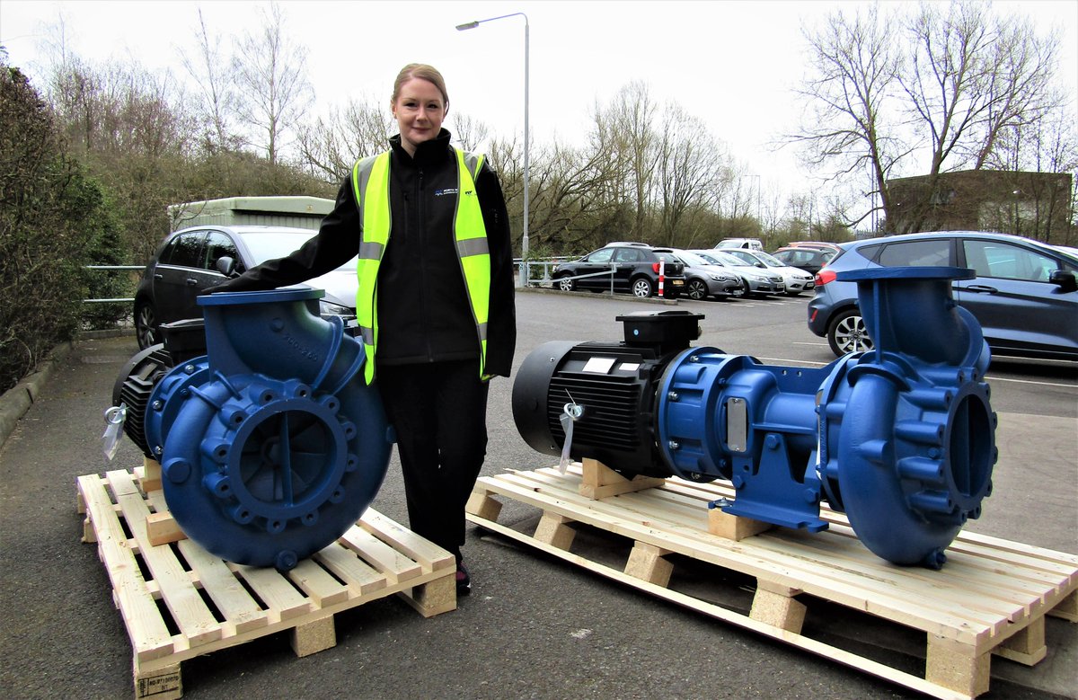 NorthRidgePumps's tweet photo. Great to see two long coupled centrifugal pumps heading to a vessel today. 

These pumps are designed for Seawater circulation transferring 750M³H at less than 20M head on board a trawler. 

They are high flow, low head pumps due to the nature of the application. 
#drydock https://t.co/hLXiRw2nQe